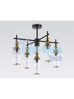 Люстра Ambrella light LH55256/5 BK/BS/CL черный/латунь/прозрачный E14*5 max 40W D520*520