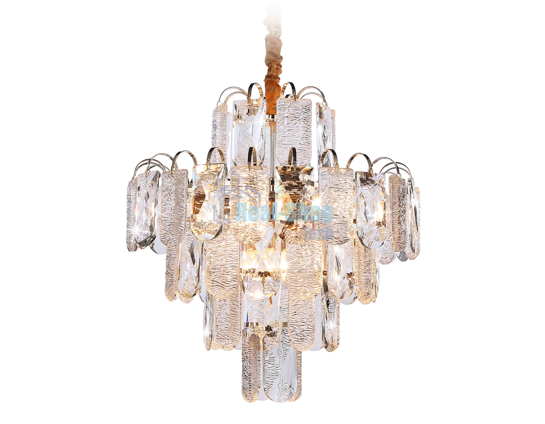 Светильник Ambrella light TR5231/9 SGD/CL/FR золото/прозрачный/белый матовый E27*9 max 40W D500*530