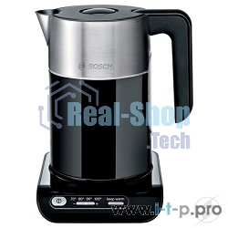 Чайник электрический Bosch TWK8613 1.5 л, 2400 Вт, черный/серебристый (корпус: нержавеющая сталь)