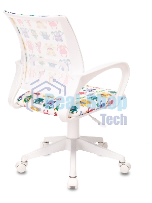 Кресло Бюрократ BuroKIDS 1 W белый, ткань, 120 кг