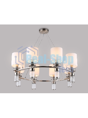 Люстра Ambrella light LH71293/8 SN/WH никель/белый E14/8 max 40W D830*780