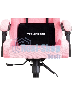 Кресло Knight Terminator розовый, велюр, 120 кг, механизм качания