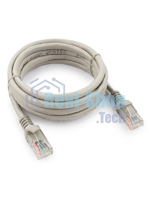 Патч-корд UTP Cablexpert cat.5e, 2м, литой, многожильный, серый