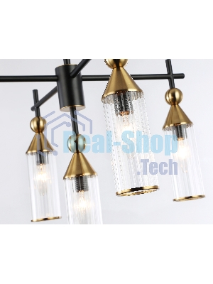 Люстра Ambrella light LH55256/5 BK/BS/CL черный/латунь/прозрачный E14*5 max 40W D520*520
