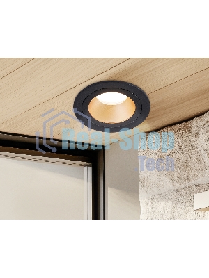 Встраиваемый точечный светильник Ambrella light TN102825 BK/GD черный/золото GU5.3 D92*50