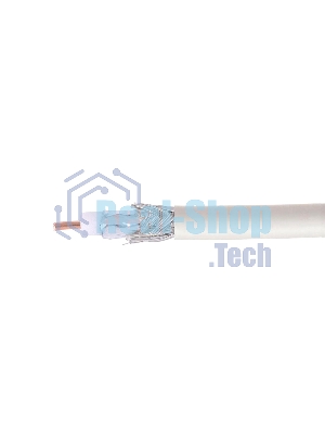 Кабель коаксиальный Cablexpert, RG-6U-CS-1, 75 Ом, 64%, 0.8 мм, CCS, белый, 100 м
