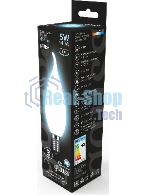 Лампа светодиодная Filament Свеча на ветру E14 5Вт 4100К OPAL GAUSS 104201205