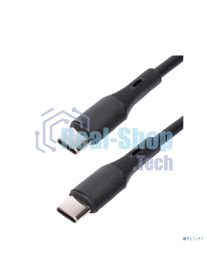 Кабель USB2.0 Cablexpert CC-USB2S-CMCM-1M-BK Type-C/Type-C, 3А, 65Вт, PD/QC3.0, силиконовый, 24 AWG, медь, 1м, черный, пакет