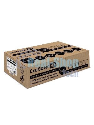 Стабилизатор напряжения ExeGate Master AV-1500 (1500ВА, 140-260В, цифр. индикация вход/вых. напряжения, 220В±8%, КПД 98%, 5 уровней защиты, задержка, метал.корпус, евророзетка, RTL)