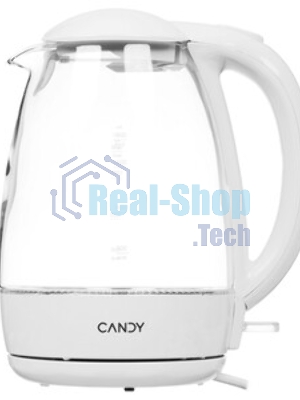 Электрочайник Candy CK-300 белый, 1.8 л, 2200 Вт, скрытый нагревательный элемент
