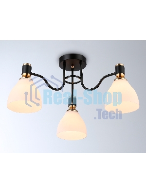 Светильник Ambrella light TR303303/3 BK/GD/FR черный/золото/белый матовый E27*3 max 60W D600*270