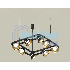 Светильник Ambrella light XB9182081/8 SBK/PYG/CL черный песок/золото желтое полированное/прозрачный GX53 (С9182, N8145)
