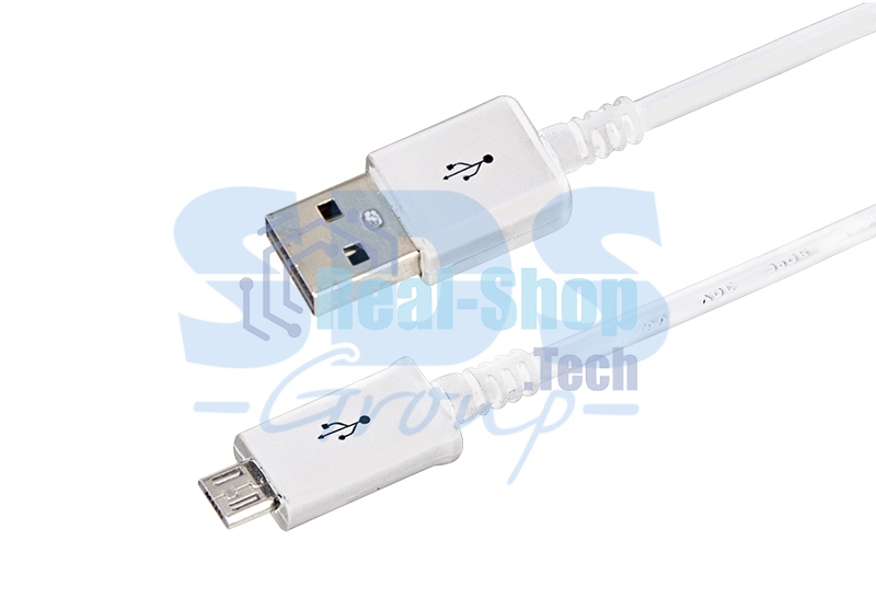 Кабель Rexant microUSB длинный штекер 1 м белый