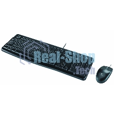 Комплект клавиатура+мышь Logitech MK120 проводной, USB, 1000 DPI, чёрный(заводская гравировка)