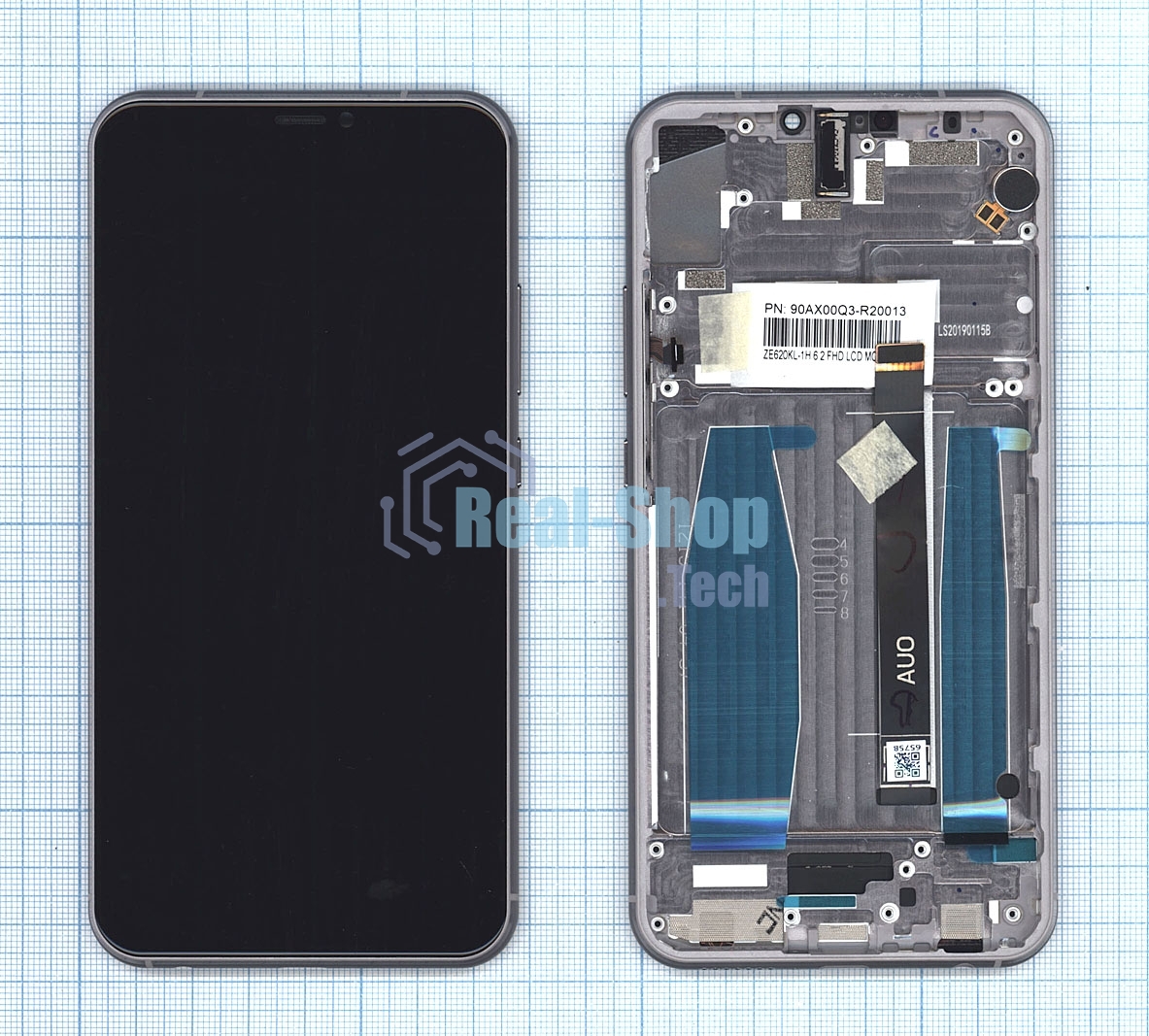 Дисплей для Asus ZenFone 5 ZE620KL серебро с рамкой