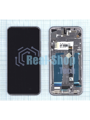 Дисплей для Asus ZenFone 5 ZE620KL серебро с рамкой