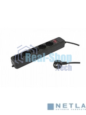 Сетевой фильтр PC Pet AP01006-3-BK 3 м, 5 розеток, черный