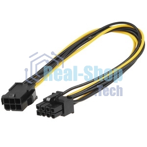 Кабель питания PCIe Cablexpert CC-PSU-68-30CM, PCIe 6pin(M)/PCIe 8pin(F), 30 см, пакет