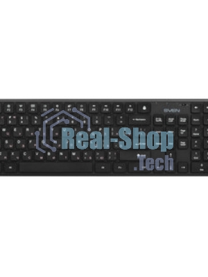 Комплект беспроводной SVEN ножничная клавиатура + мышь KB-C2550W черный (109 кл.,12Fn, 1000DPI, 2+1 кл.)