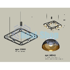 Светильник Ambrella light XB9182081/8 SBK/PYG/CL черный песок/золото желтое полированное/прозрачный GX53 (С9182, N8145)