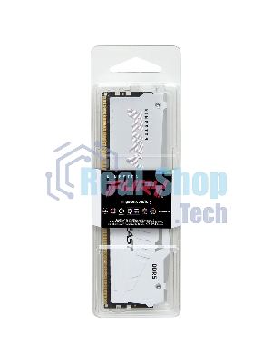 Оперативная память Kingston Fury Beast, DDR5, 16Gb (1x16Gb), 6000MHz, CL36, DIMM, с радиатором, RGB, белый