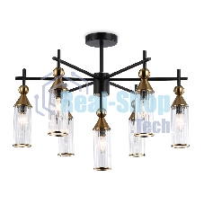Люстра Ambrella light LH55257/7 BK/BS/CL черный/латунь/прозрачный E14*7 max 40W D640*520