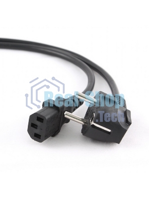 Кабель питания Cablexpert PC-186-VDE-3M, 3м, Schuko- C13, VDE, 10А, Сечение провода: 0,75 мм2, черный, с заземлением