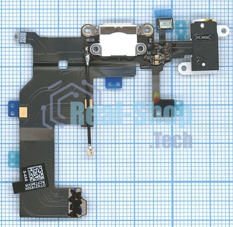 Шлейф разъема питания с аудио-разъемом для iPhone 5 белый