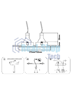 Светильник встраиваемый Ambrella light TN102731/2 WH белый GU5.3 175*92*23