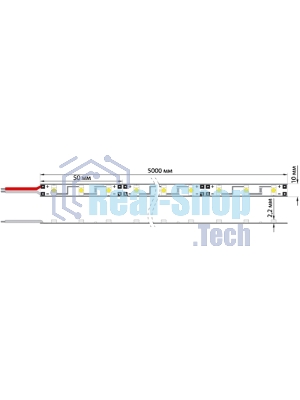 Лента светодиодная силикон, 8 мм, IP65, SMD 2835, 60 LED/m, 12 V, цвет свечения желтый