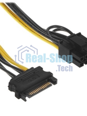 Кабель питания SATA Cablexpert CC-PCIE-SATA-20CM, PCIe 8pin/Sata 15pin, 20 см, пакет
