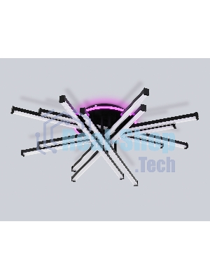 Потолочный светодиодный светильник Ambrella light FL6276 BK 119W черный 3000K-6400K+RGB 800*800*165 (ПДУ ИК)