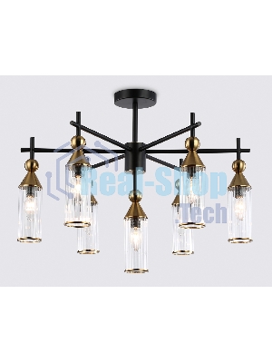 Люстра Ambrella light LH55257/7 BK/BS/CL черный/латунь/прозрачный E14*7 max 40W D640*520