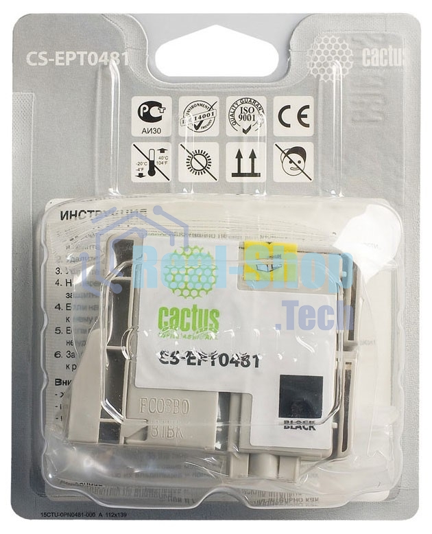 Картридж струйный Cactus CS-EPT0481 черный (14,4 мл) для Epson Photo R200/R220/R300/R320/R340/RX500/RX600/RX620/RX640