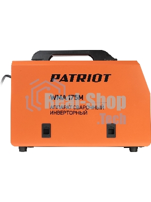 Полуавтомат сварочный инверторный PATRIOT WMA 175M MIG/MAG/MMA, полуавтоматическая сварка в среде газа (MIG/MAG) стальной и флюсовой проволокой 0.6/0.8 мм, сварка электродом (MMA) до 4мм, сварочный ток в режиме MIG: 40-170А; сварочный ток в режиме MMA: 40-170А; ПВ при макс. токе: 60%