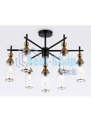 Люстра Ambrella light LH55257/7 BK/BS/CL черный/латунь/прозрачный E14*7 max 40W D640*520