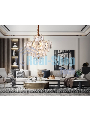 Светильник Ambrella light TR5233/12 SGD/CL/FR золото/прозрачный/белый матовый E27*12 max 40W D600*610