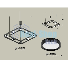 Светильник Ambrella light XB9182100/8 SBK/PBK черный песок/черный полированный GX53 (C9182, N8113)