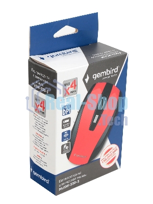 Мышь беспроводная Gembird MUSW-330-3 красный, 2400 dpi, радиоканал, USB, кнопки - 6
