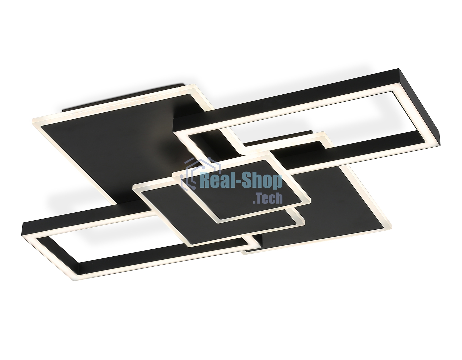 Потолочный светодиодный светильник Ambrella light FA1032/5 BK черный 95W 3000K-6400K 705*500*95 (ПДУ ИК)