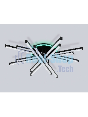 Потолочный светодиодный светильник Ambrella light FL6276 BK 119W черный 3000K-6400K+RGB 800*800*165 (ПДУ ИК)