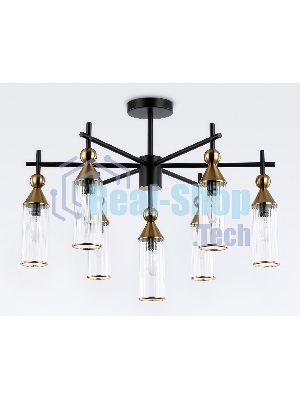 Люстра Ambrella light LH55257/7 BK/BS/CL черный/латунь/прозрачный E14*7 max 40W D640*520