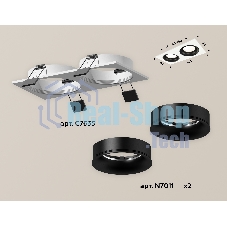 Комплект встраиваемого светильника Ambrella light XC7635002 SWH/PBK белый песок/черный полированный MR16 GU5.3 (C7635, N7011)