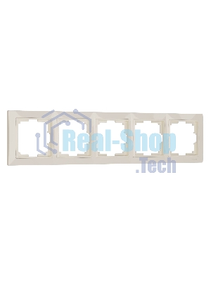 Рамка на 5 постов (слоновая кость, basic) W0052003