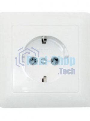 Розетка WESSEN RS16-134-BХИТ белый 1-я с/з 16А скрытый монтаж