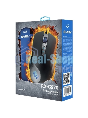 Мышь проводная SVEN RX-G970 черный, 4000 dpi, USB, кнопки - 7