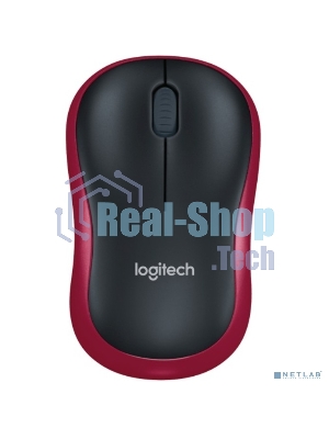 Мышь беспроводная Logitech M185, красный, 1000 dpi, радиоканал, USB, кнопки - 3