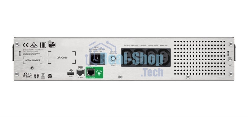 Источник бесперебойного питания APC Smart-UPS C 1000VA/600W, 2U RackMount, 230V, Line-Interactive, LCD, 1 year warranty(REP. SMC1000I-2U)