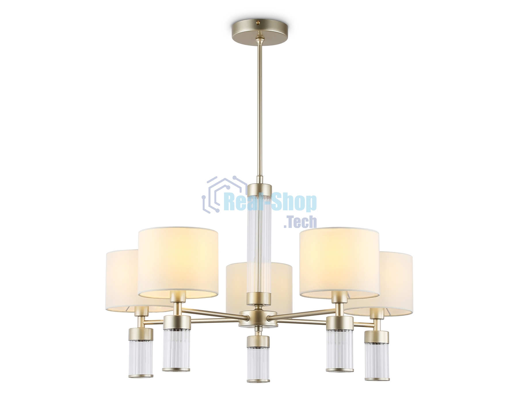 Люстра Ambrella light LH71301/5 CGD/WH золото/белый E14/5 max 40W D680*740