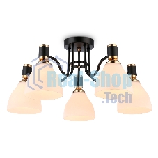 Светильник Ambrella light TR303307/5 BK/GD/FR черный/золото/белый матовый E27*5 max 60W D600*270